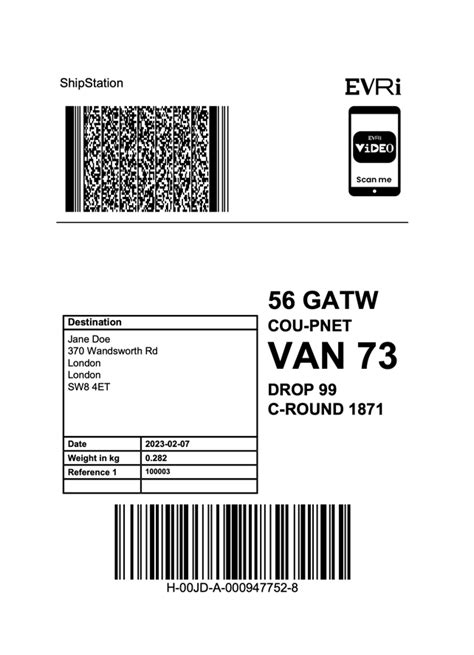 evri parcel label printable.